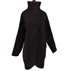 Sinsay Oversized Jacket Asymmetrical Black Boho European Style